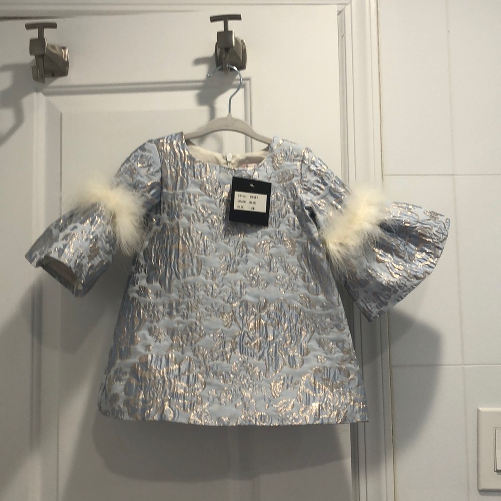 Halabaloo size 12 months silver blue dress